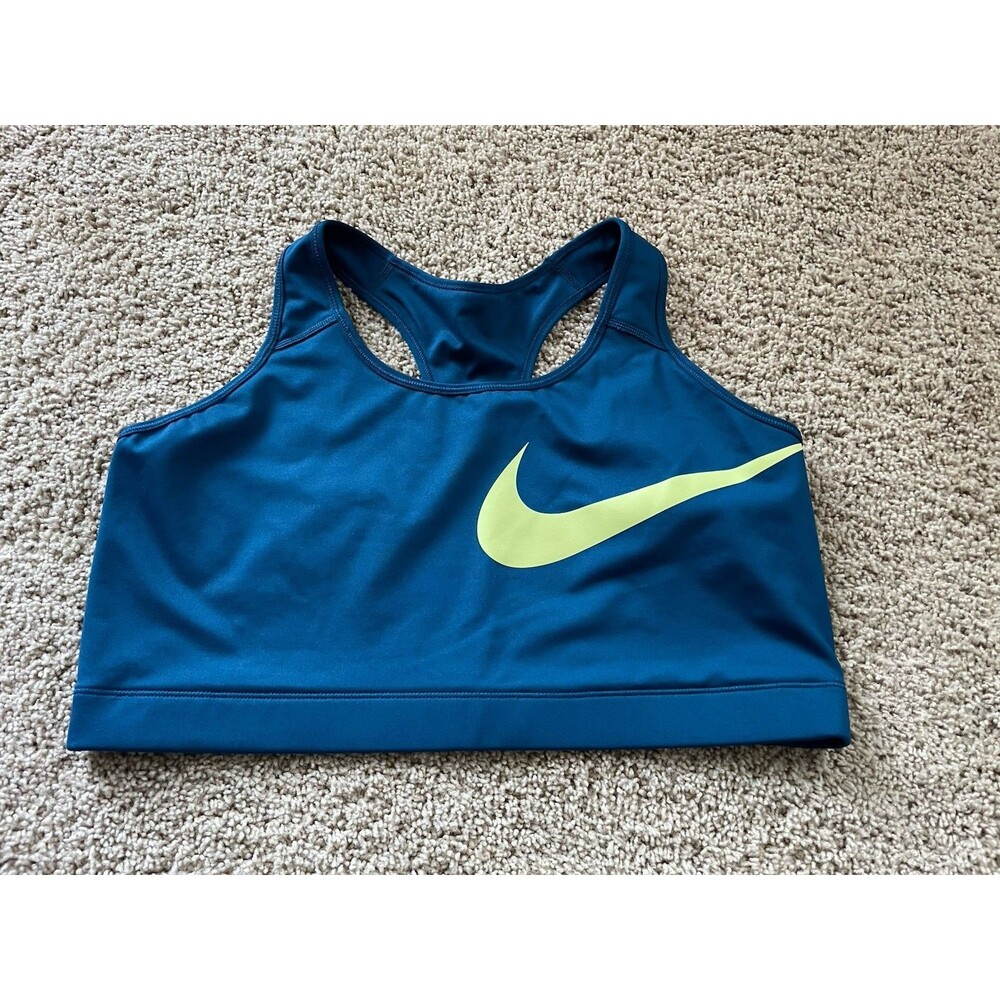 Nike Women's Swoosh Sports Bra Teal Blue, Medium Support, Plus Size Size 3XL